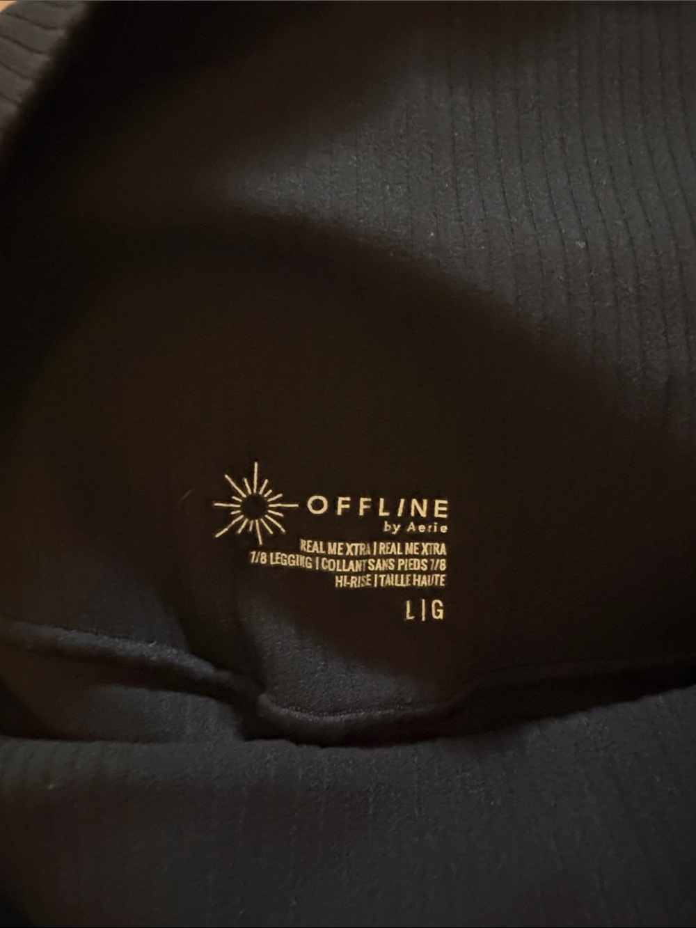 OFFLINE by Aerie Ribbed Black 7/8 Leggings